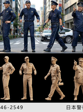 【日本警察】日式警视厅 巡警 1/64人偶模型手办 43比例微缩白模