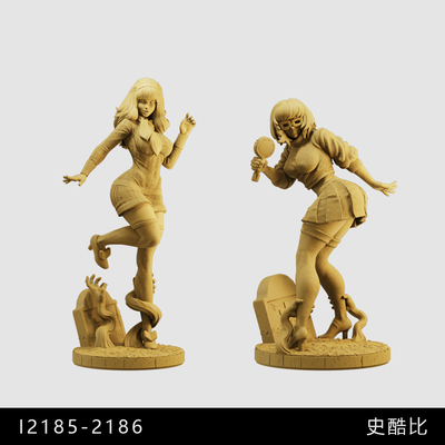 【史酷比】达芙妮 威尔玛 美漫 1/64小人偶模型手办1:43微缩白模