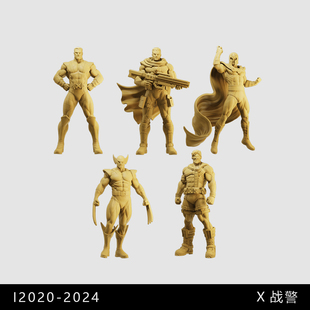 【X战警】金刚狼 万磁王 镭射眼 1/64小人偶模型手办1:43微缩白模