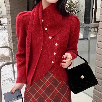 小香风软糯秋冬宽松毛衣开衫寻果