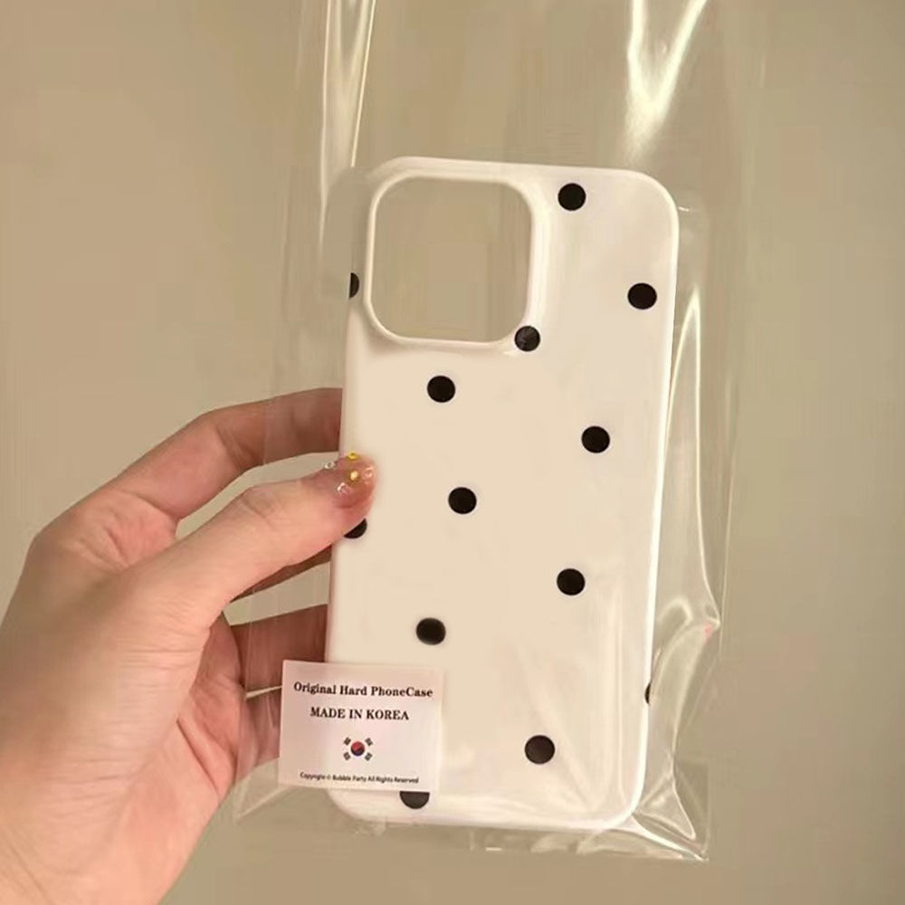 ins风复古黑波点适用iPhone15手机壳苹果14新款13女款12个性网红16极简14promax创意14Pro全包13Pro软XR壳