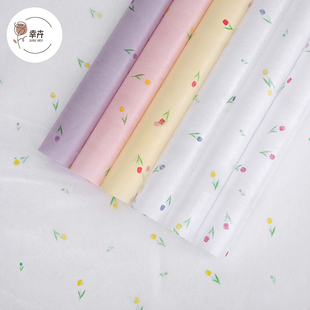 新品情人节郁金香棉花糖内衬纸棉纸花艺材料鲜花礼物花束用雪梨纸