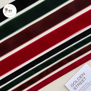 圣诞节礼物天鹅绒丝带花束礼盒圣诞树礼品装饰蝴蝶结织带烘焙绑带