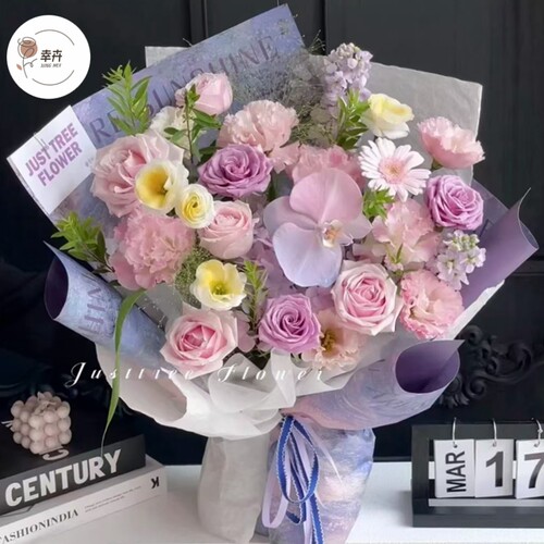 鲜花包装纸油画氛围艺术牛皮纸