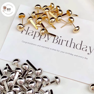 两脚小胖钉圆形钉花艺卡片夹diy材料鲜花花束便签爱心塑料夹子