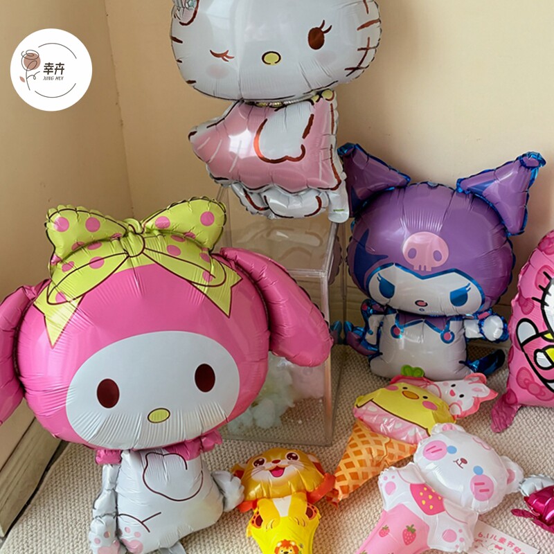 六一儿童节礼物玩偶气球卡通铝膜气球零食鲜花花束礼盒装饰材料