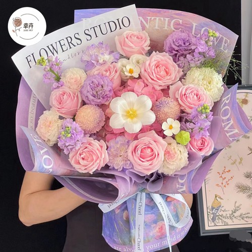 艺术油画牛皮纸花束背景纸包花纸