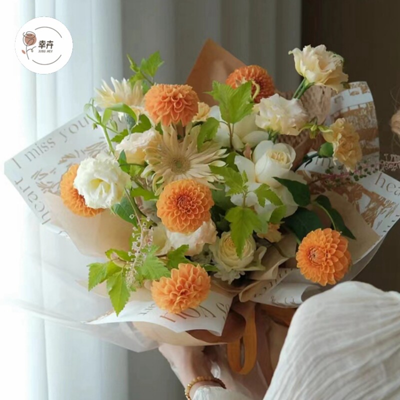 情人节漫步爱登堡系列鲜花包装纸防水艺术牛皮纸韩式包花纸海报纸