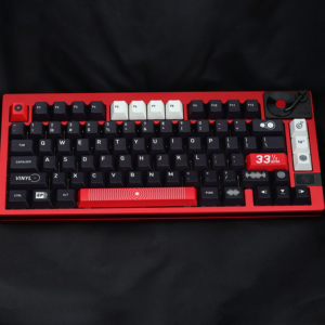 日当午黑胶主题PBT原厂高度五面热升华机械键盘键帽客制化大全套