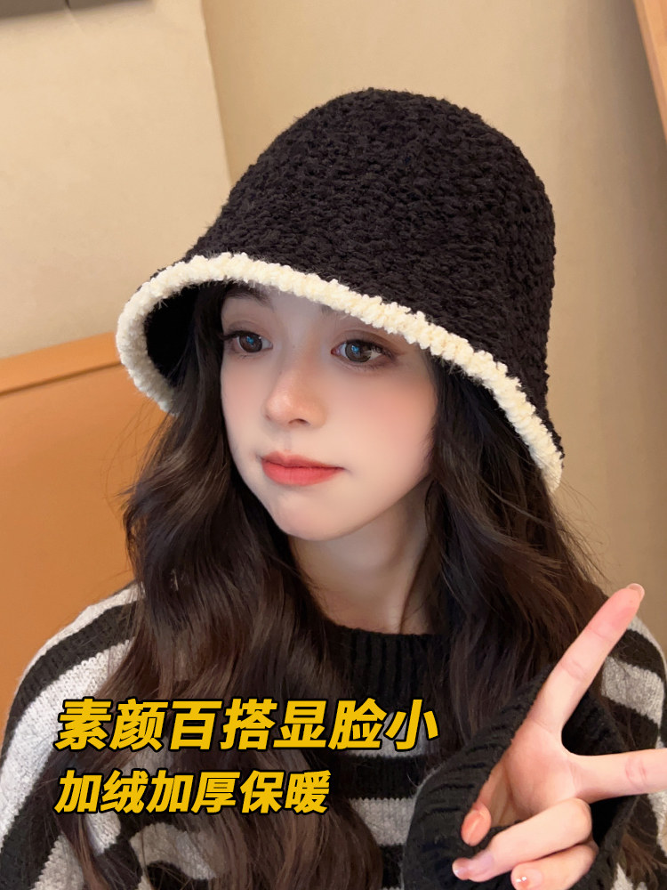 逛街渔夫帽女毛绒针织百搭秋冬季