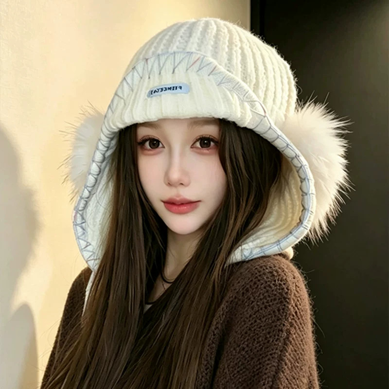 女冬季毛绒保暖护耳雷锋帽