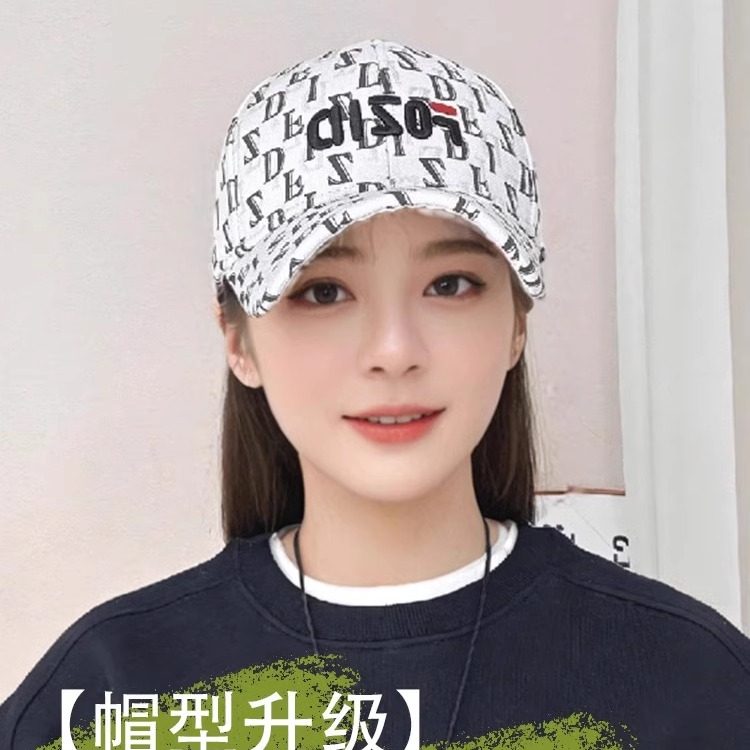 2025春季休闲运动棒球帽子女字母刺绣遮阳帽网眼透气大头围鸭舌帽
