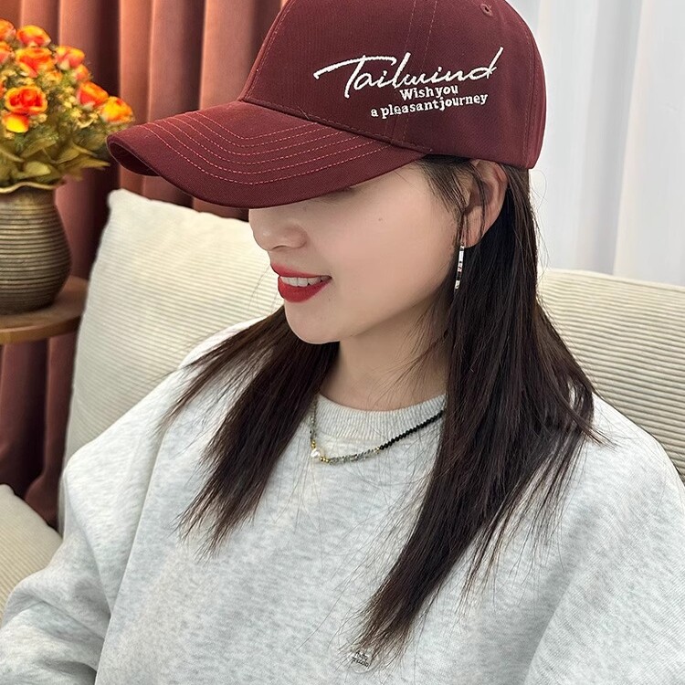 2025春季新款刺绣棒球帽子女大头围显脸小鸭舌帽宽檐休闲百搭情侣