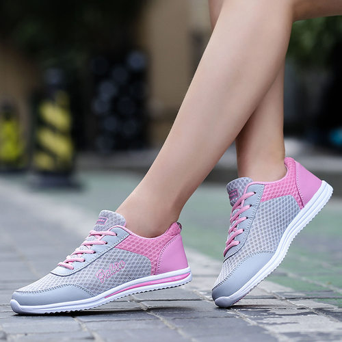 鞋footwear fashion outdoor shoes女鞋平底鞋女网面透气网鞋学生