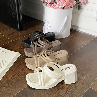outdoor sandals slippers slides shoes footwear新款高跟拖鞋