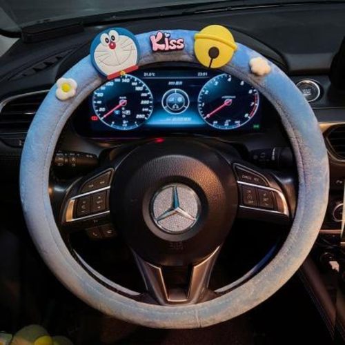 保暖卡通方向盘通用方向盘套短绒