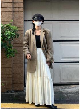 CatAndFish小众设计感拼接长款半身裙女2023秋季新款垂感百搭长裙
