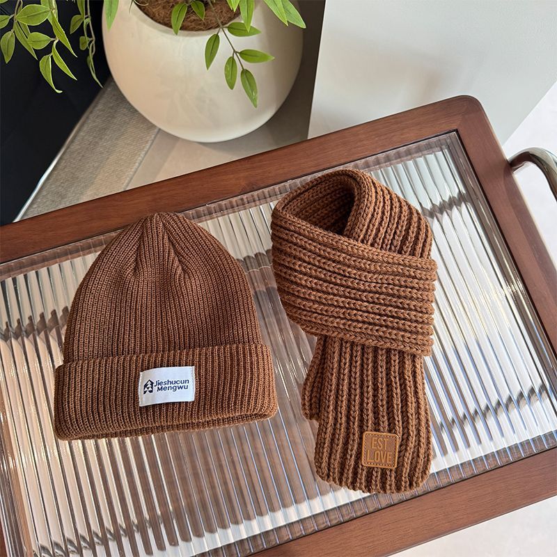 帽子围巾两件套宝宝儿童帽子3到6岁洋气幼儿园小孩防风毛线帽百搭