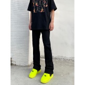 子夏季 qtstudio黑色弯刀微喇牛仔裤 显瘦裤 高街vibe风修身 男美式