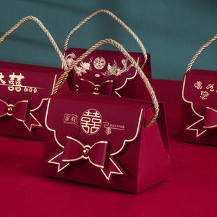 喜糖盒子2026新款结婚订婚糖果礼盒包装空盒高级伴娘伴手礼手提袋