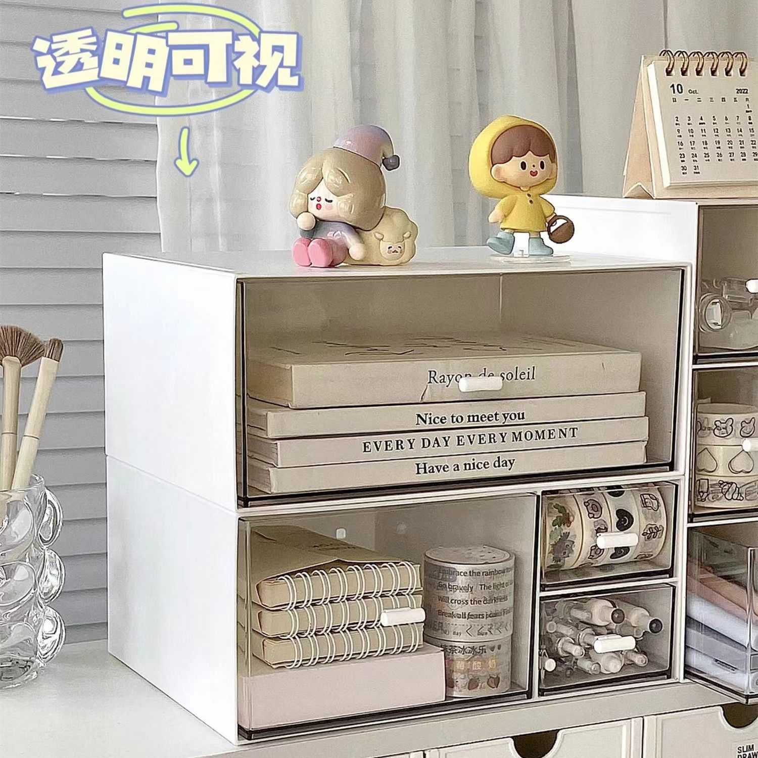 压克力抽屉式透明收纳盒多层可