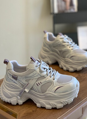 小个子6CM增高厚底时尚炸街老爹鞋女2026春季新款百搭运动休闲鞋