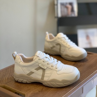 时尚 百搭舒适学院风休闲板鞋 拼色显脚小德训鞋 新款 女2026春季 韩版