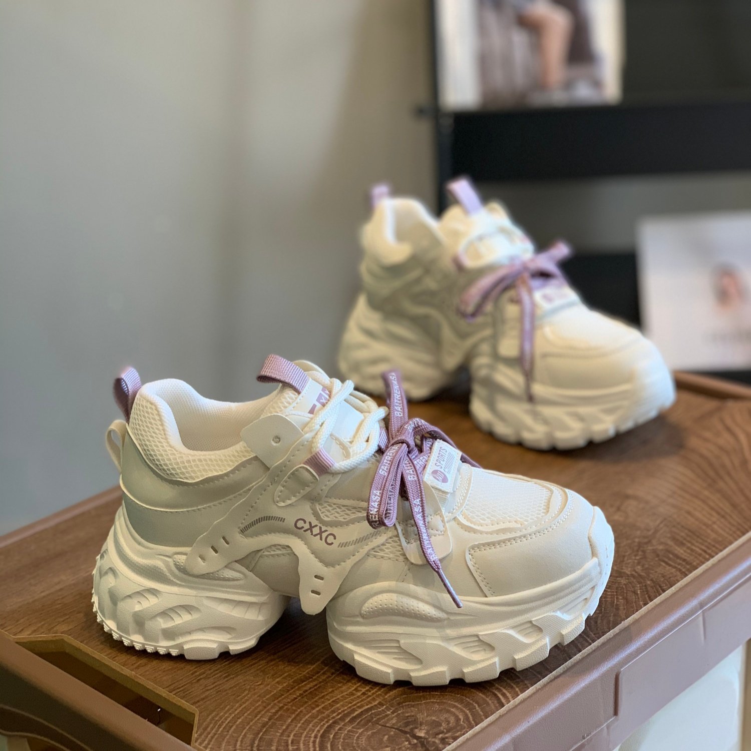 韩版爆款运动休闲鞋女2026春季新款百搭时尚炸街厚底显腿长老爹鞋,女鞋,老爹鞋,淘宝优惠券,粉丝福利购,淘宝优惠卷