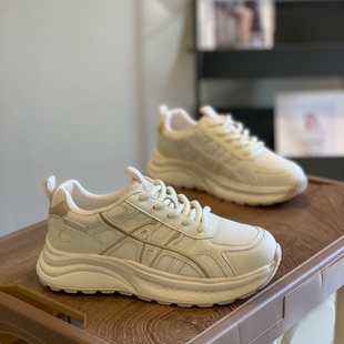 拼色显脚小休闲运功阿甘鞋 百搭舒适时尚 女2025新款 轻便厚底老爹鞋