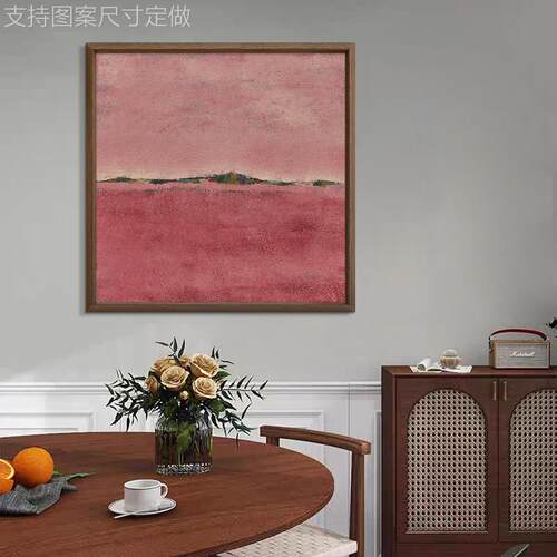 唯视|红霞漫天宿》复古纯手绘油画新中沙发《中古民式酒店挂画定