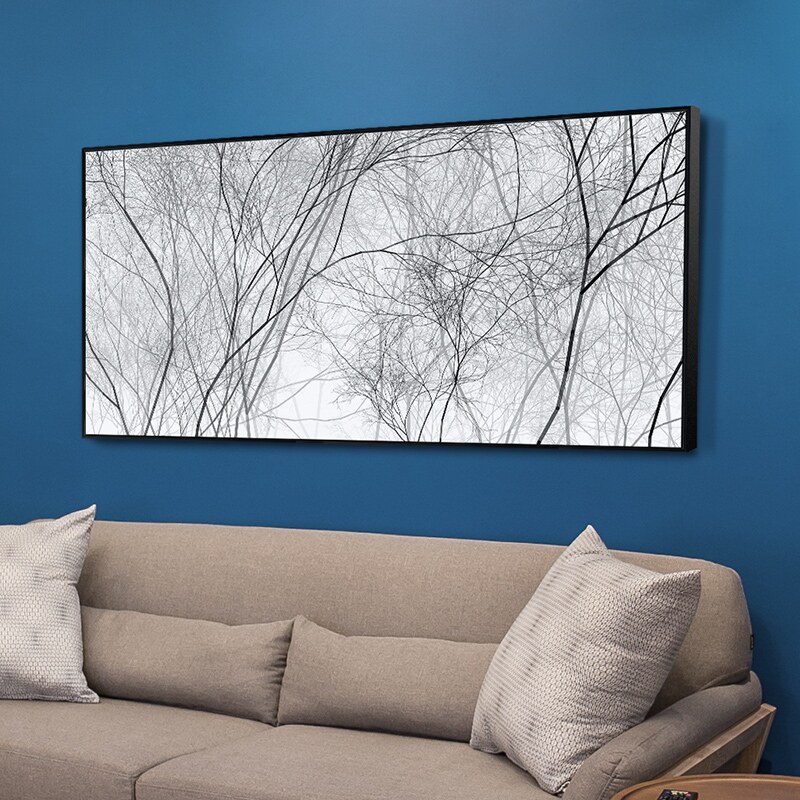 网红床头正版现代北欧迷雾森林装饰画大幅画餐厅客厅挂画卧室简约