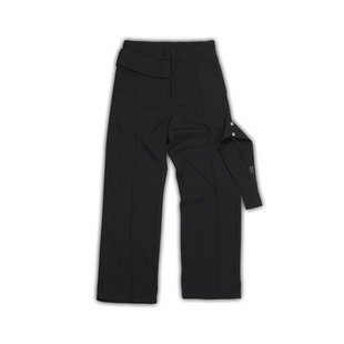 SOD Co. 绑带西裤2.0 黑色可拆卸直筒垂坠宽松舒适休闲长裤