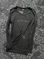 Lgb Visual Style Long-Sleeved T-Shirt with Abstract Supersonic Vibrating Letter Print, Casual and Loose, Unisex