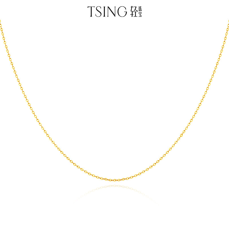 百搭黄金素链足金配链首饰手链图片