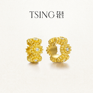 TSING轻珠宝【幸运符系列】自然灵感雏菊花环吊坠黄金转运珠配绳