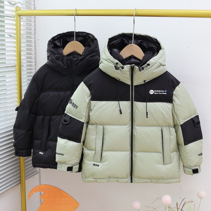 短款加厚男女童中大童保暖羽绒服
