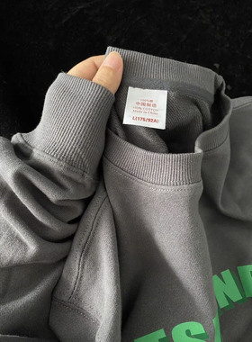 速发10生%纯棉毛圈花灰色卫衣春秋bf慵懒字母印深薄外套宽松学0上