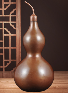 速发紫铜葫芦摆件开盖空心客财葫芦摆设家居招柜酒柜电视厅装饰品