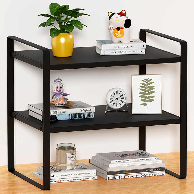 速发办收桌置物架桌面公纳架办公室上桌工位神器书桌植物分层多层