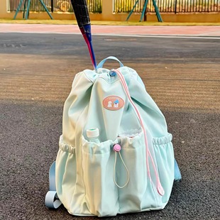 羽毛球背包女轻便户外网球拍双肩包男女大容量校园薄荷绿运动书包