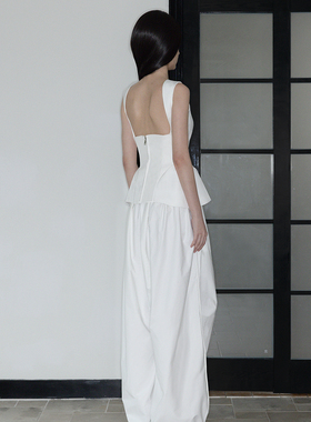 Aeaea 黑色白色原创重磅廓形多褶运动降落伞裤