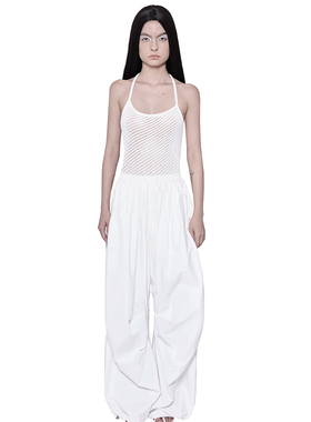 Aeaea 黑色白色重工编织针织吊带背心上衣沙滩度假