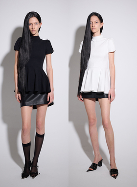 Aeaea【狗屁小鲜肉包同款】 原创古典泡泡袖T恤黑色白色