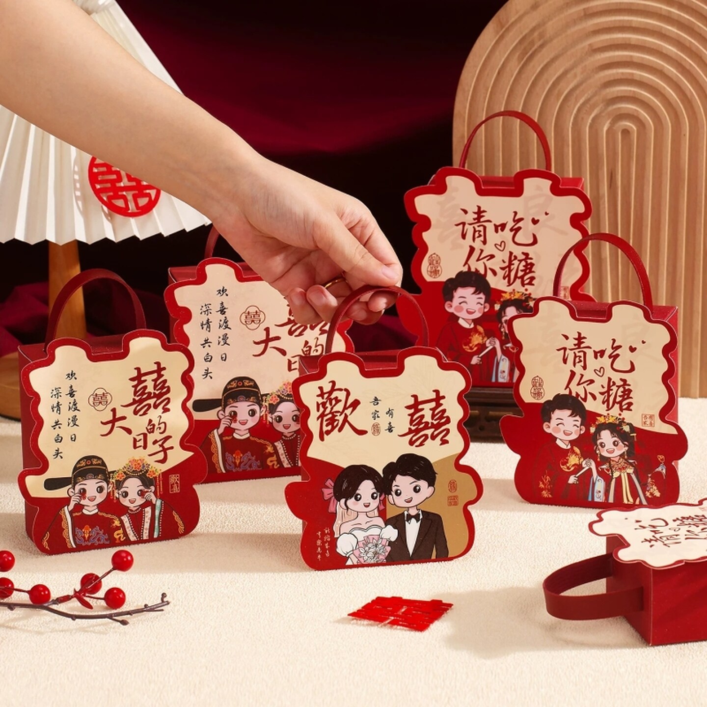 2026新款结婚专用喜糖盒子高级感手提婚礼订婚喜糖盒糖果包装盒子