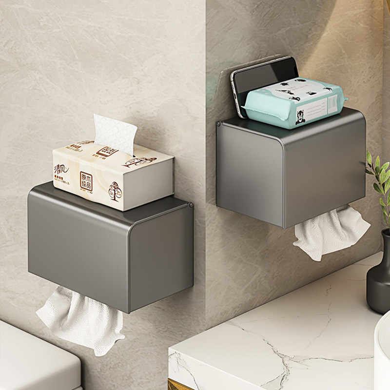 厕纸架免打孔洗手间卷纸置物架卫生间纸巾篮壁挂式厕所抽纸盒浴室