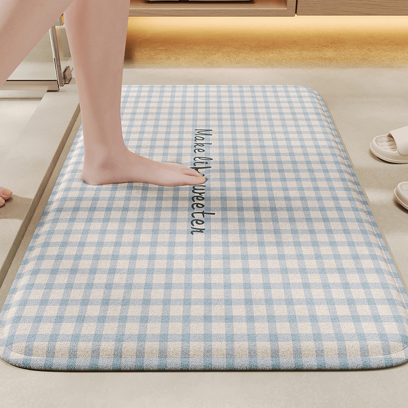 浴室防滑垫加厚记忆海绵吸水速干擦脚厕所门口地毯卫生间地垫防摔