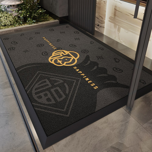 灰色高端入户门地垫玄关防滑免洗脚垫家用门垫别墅大门口进门地毯