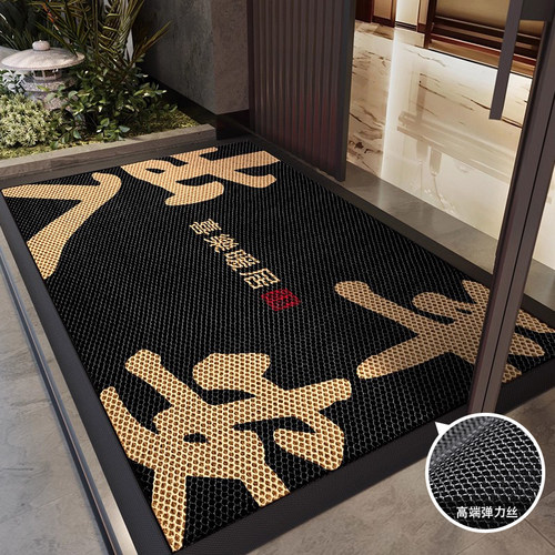 入户门地垫玄关大门口新中式进门脚垫弹力丝门外室外防滑除尘地毯
