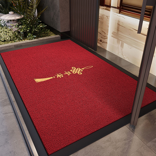 入户门地垫红色玄关大门口进门脚垫喜庆门外防滑除尘耐脏耐磨地毯