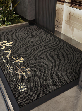 灰色高端别墅入户门地垫耐脏大门口进门脚垫免洗防滑家用加厚门垫